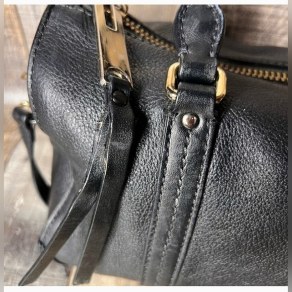 Authentic Burberry Black Leather Handbag/Crossbody/Satchel - Picture 8 of 16